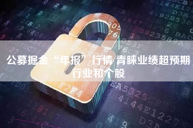 公募掘金“年报”行情 青睐业绩超预期行业和个股